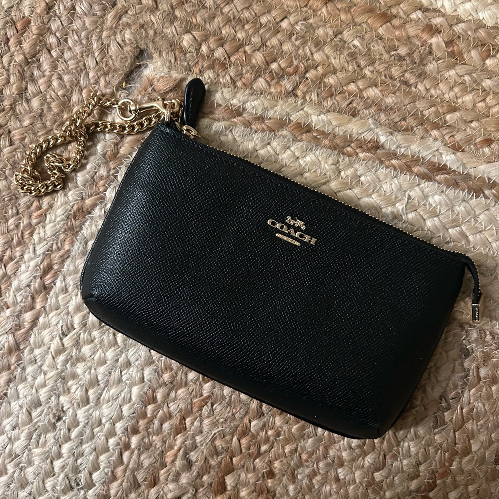 Coach Black Leather Wristlet